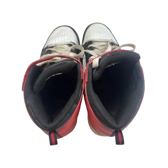 AND1 Zenith Boys High Top Basketball Shoes - Black, Red, and White | Size 1 - Picture 4 of 7